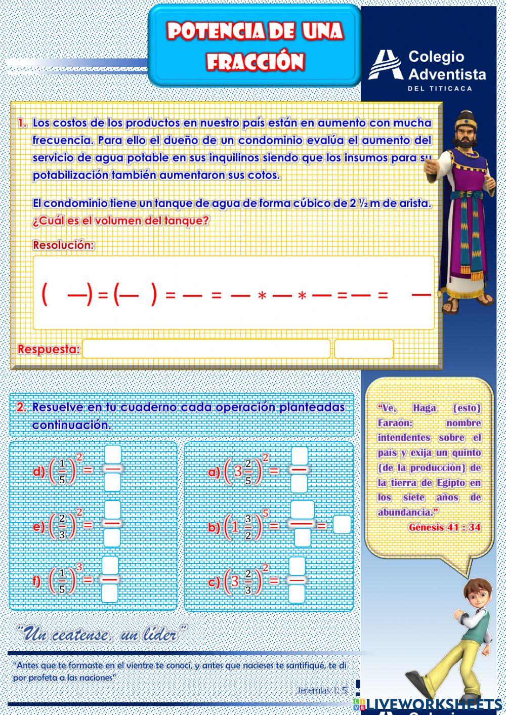 Potencia de fracciones