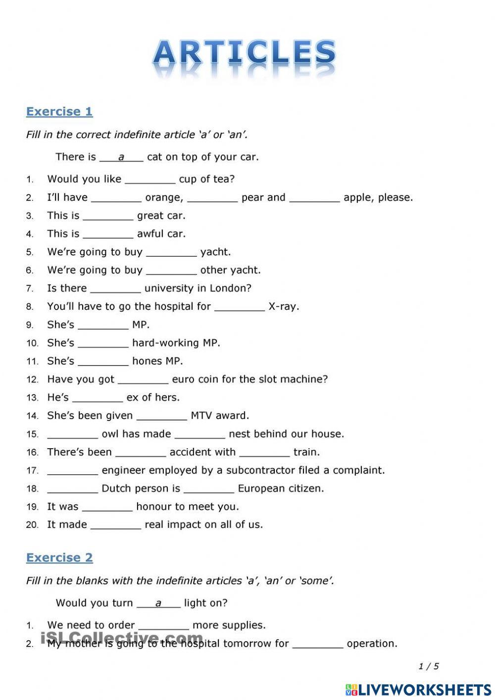 Grammar Worksheet
