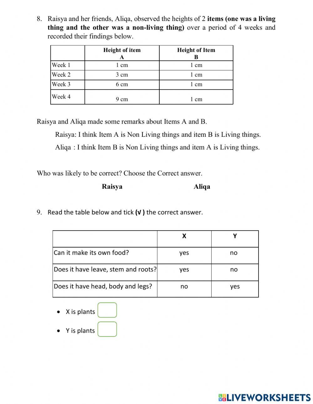 Exercise Review Science 2020-2021