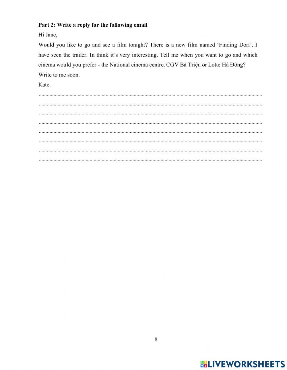 DS - Fa4 - Test 4 Writing