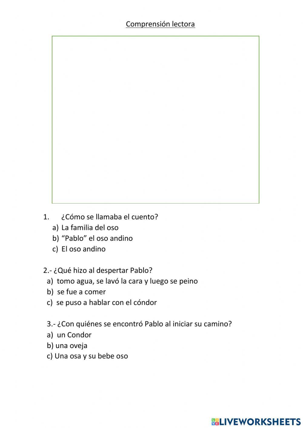 Comprensión lectora-1er grado