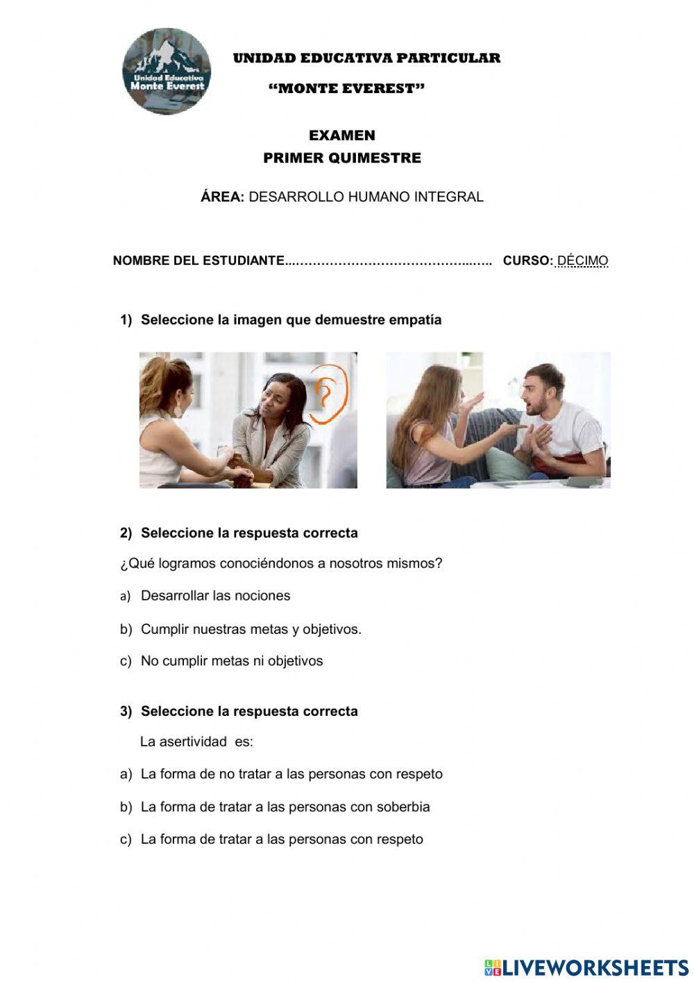 Examen decimo d-h-i 2021