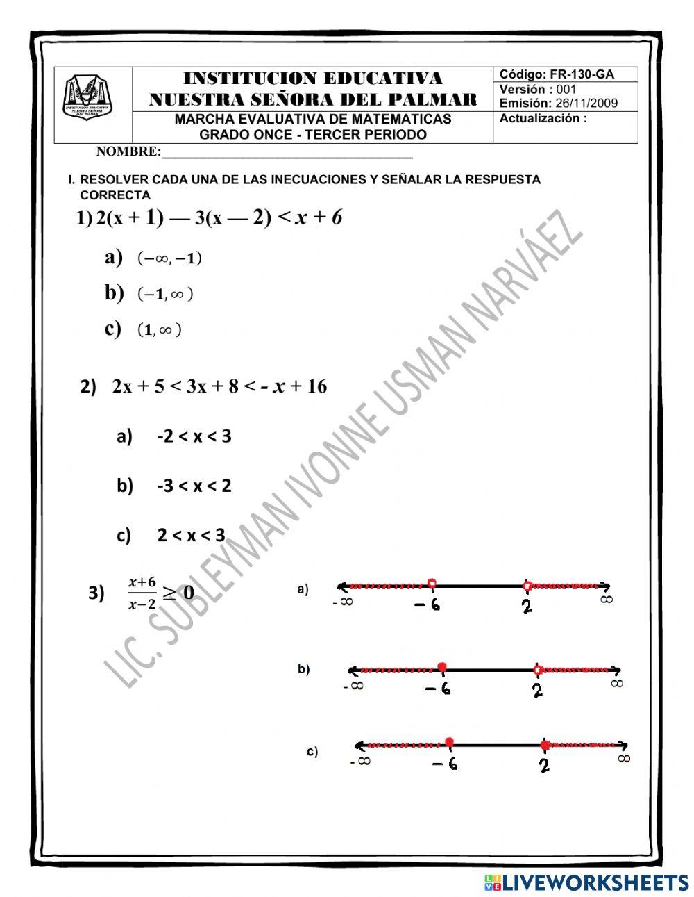 Funciones polinómicas y racionales
