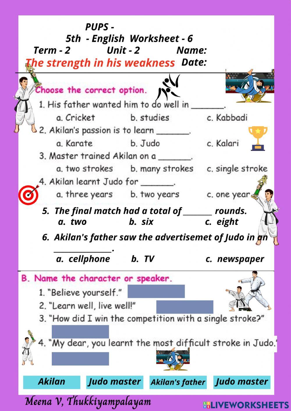 English term 2 The strength in his weakness