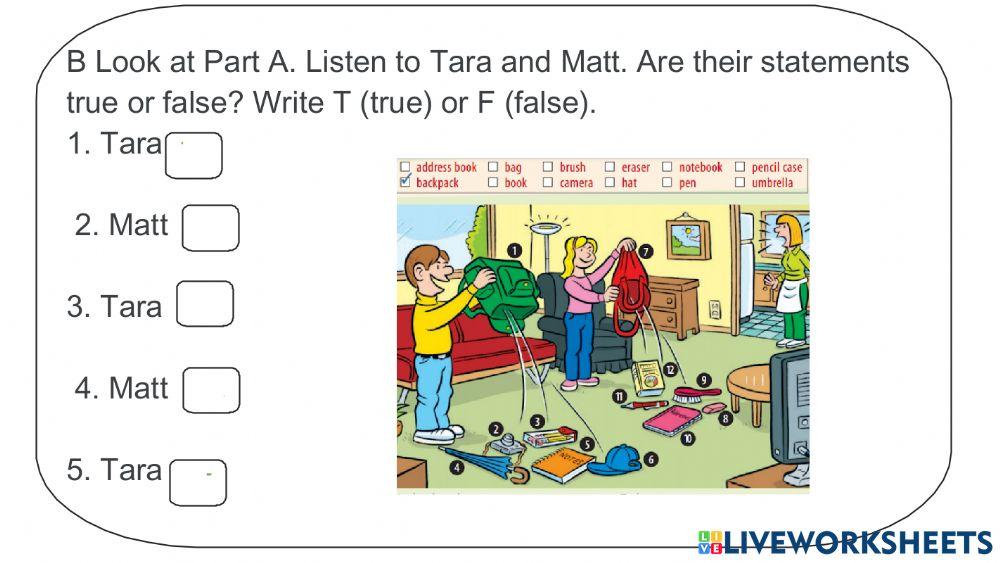 Every day things listening activity