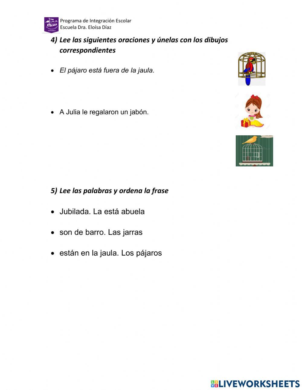 ficha de lectura y escritura con (j)