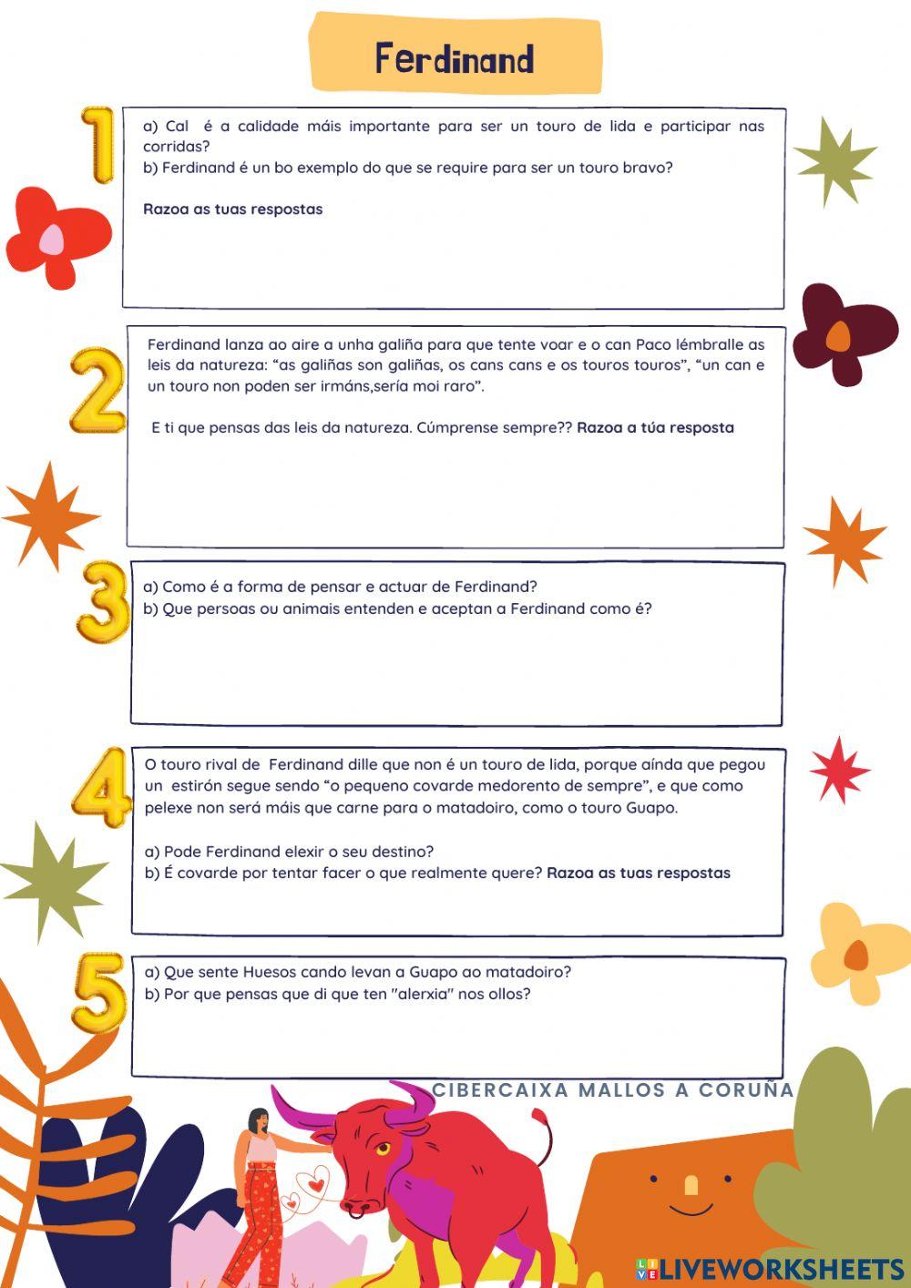 Ferdinand worksheet | Live Worksheets