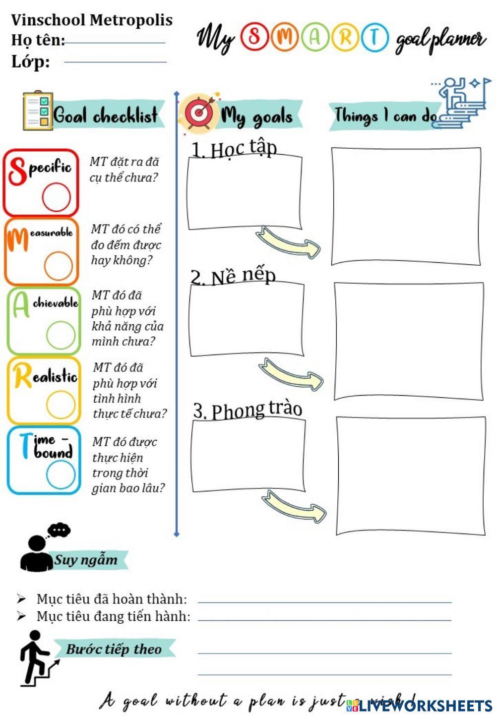 4A3-Mục tiêu cá nhân đầu năm học