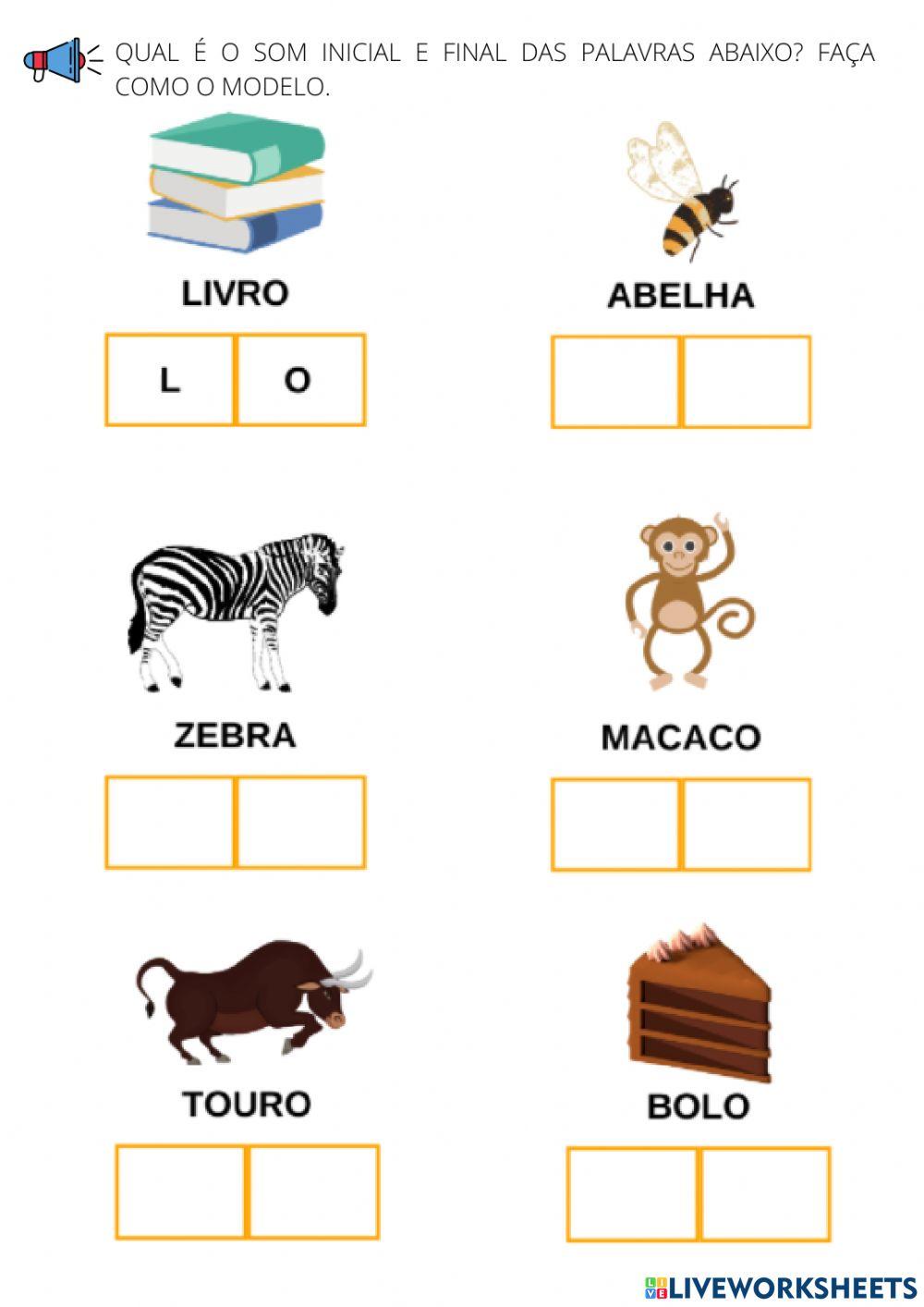 Consciência Fonológica (Fonemas e discriminação de som - palavras)