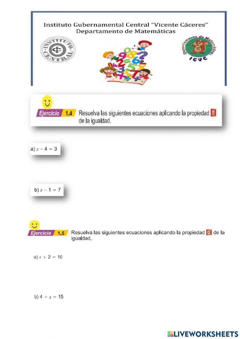 Propiedades de la igualdad