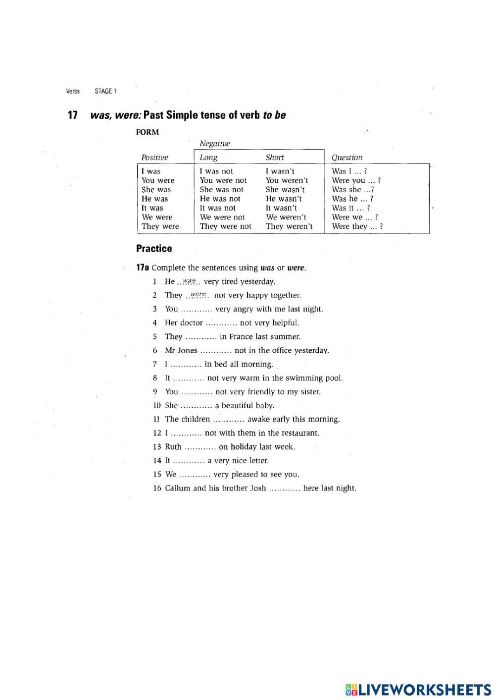 Preps of time -- To be past