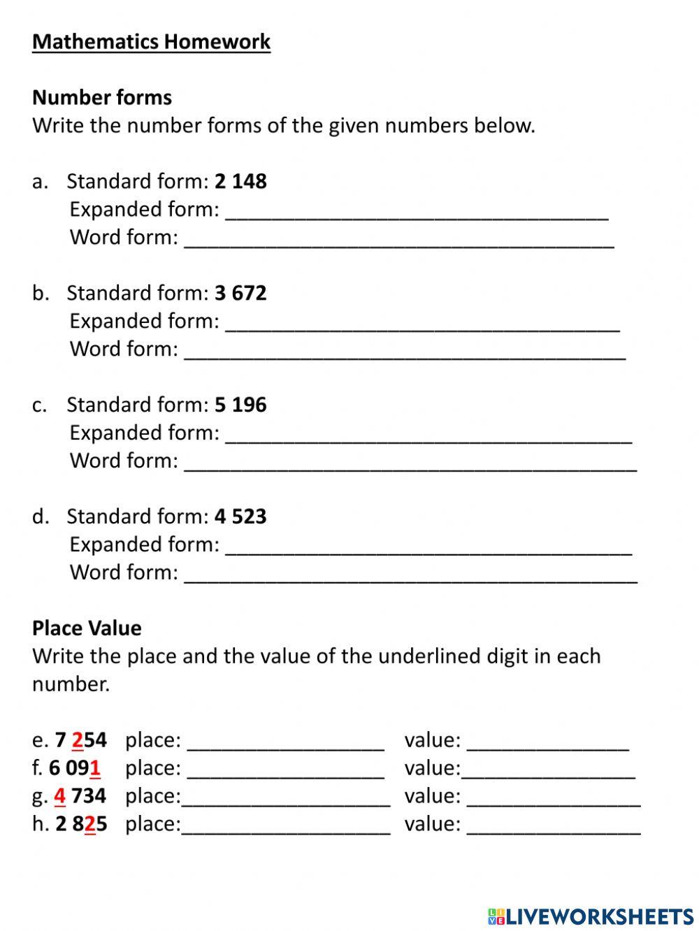 Number forms