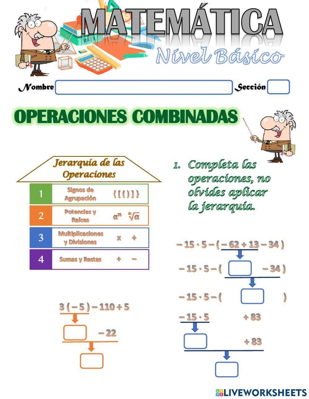 Operaciones Combinadas con Números Enteros