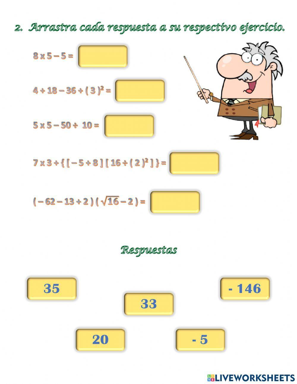 Operaciones Combinadas con Números Enteros