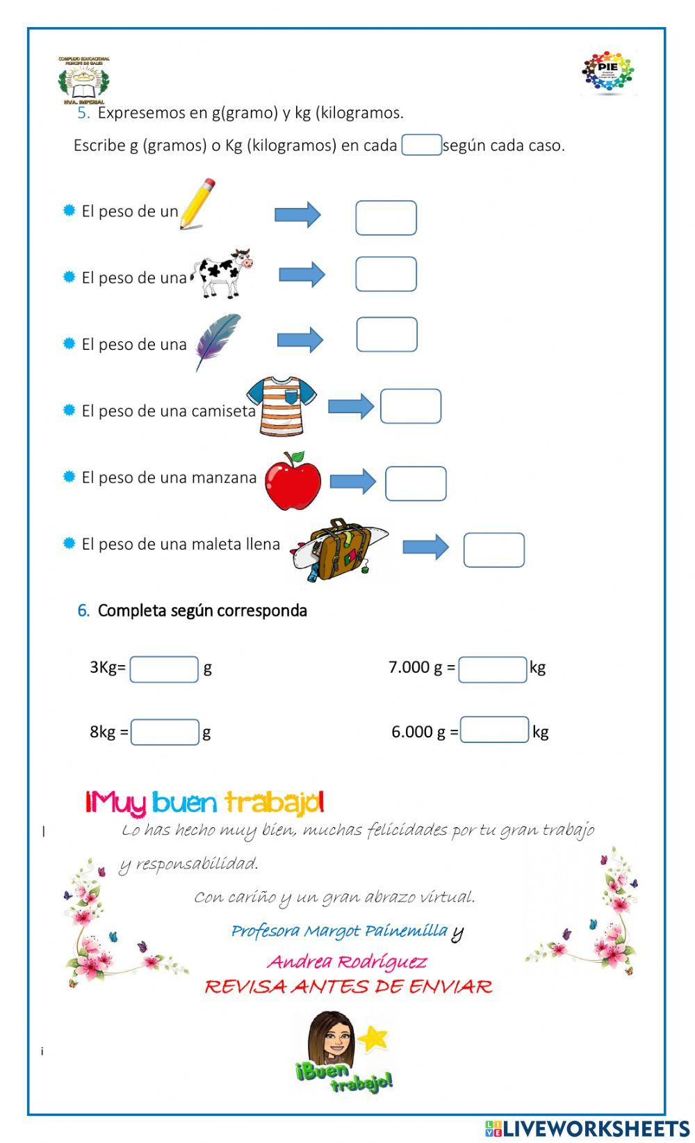 Evaluacón masa y kilogramo