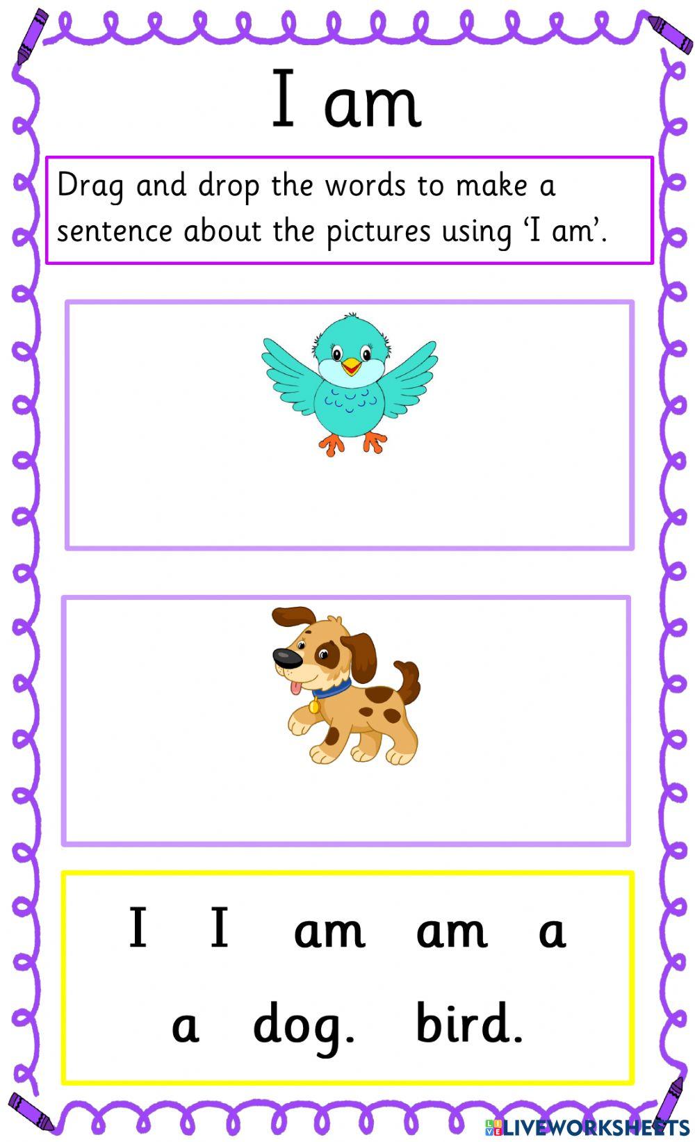 I Am online activity Live Worksheets