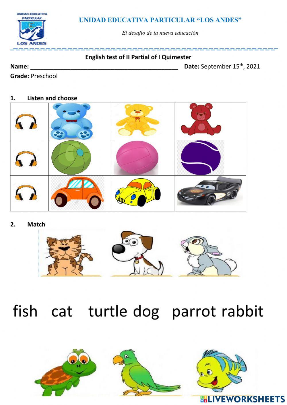 Evaluacion del 2do Parcial 1 Quimestre