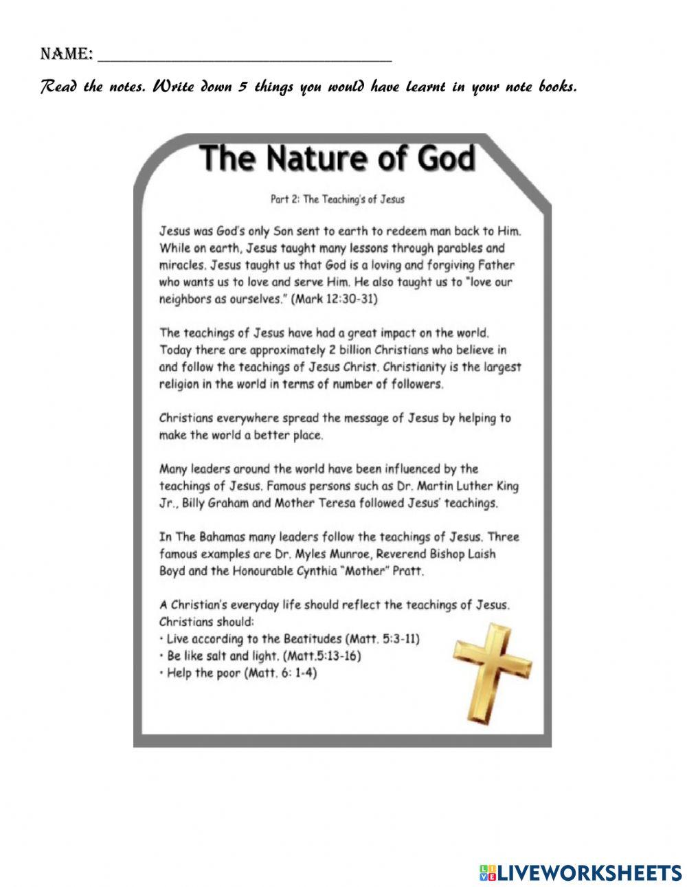 The Nature of God Notes 2
