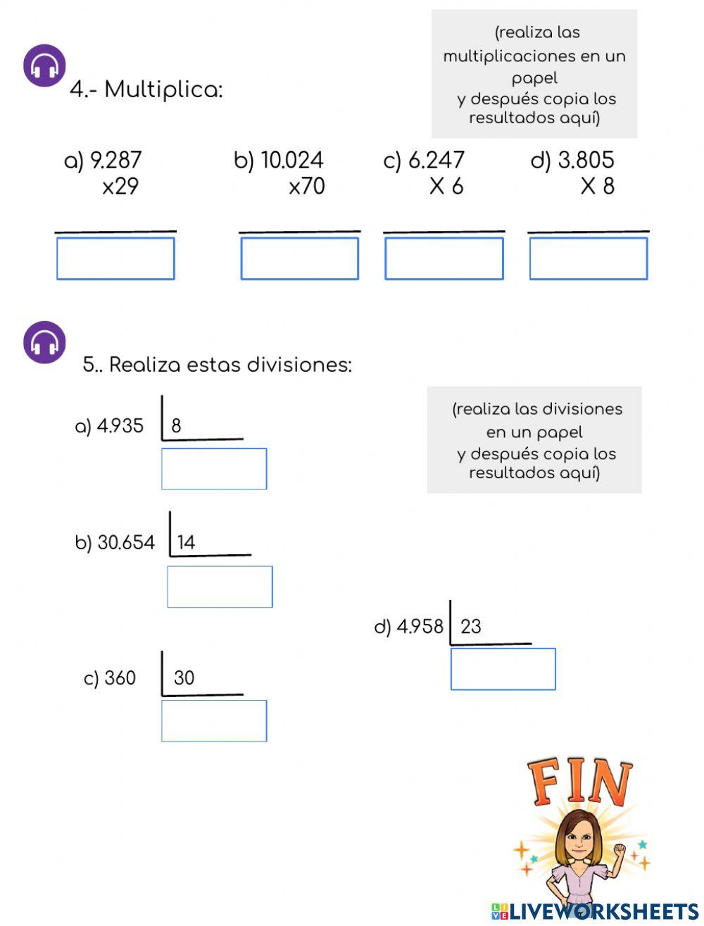 Prueba Inicial Matemáticas 5º parte 2
