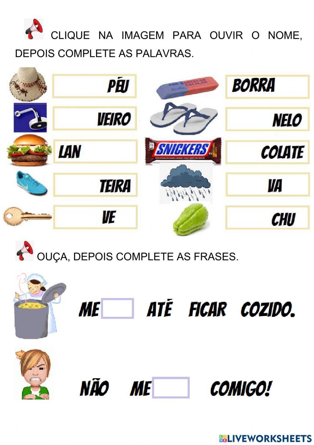 Famíia silábica ch e x Famíia silábica ch e x