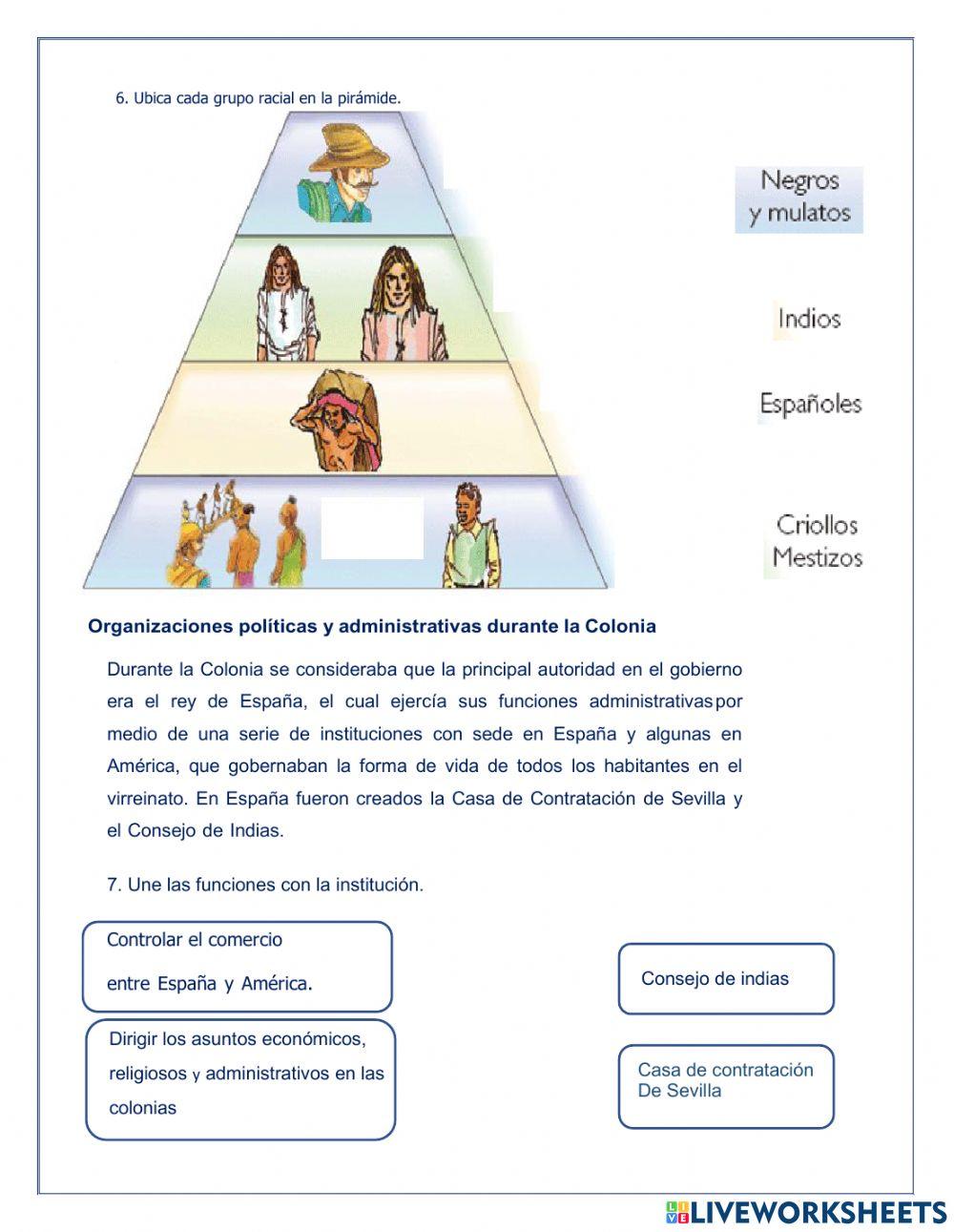 EVALUACIÒN LA COLONIA EN AMERICA