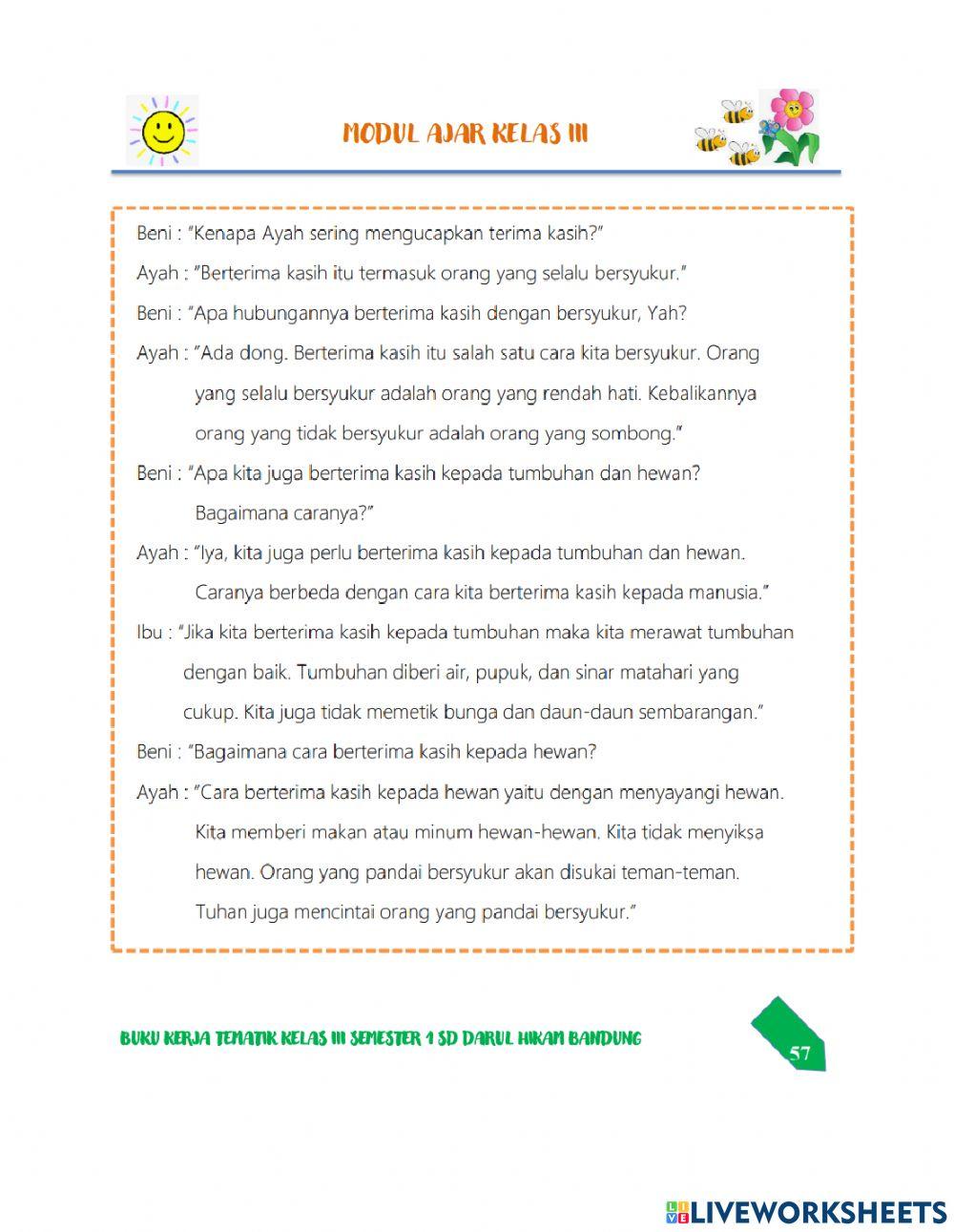 Terima kasih sebagai rasa bersyukur