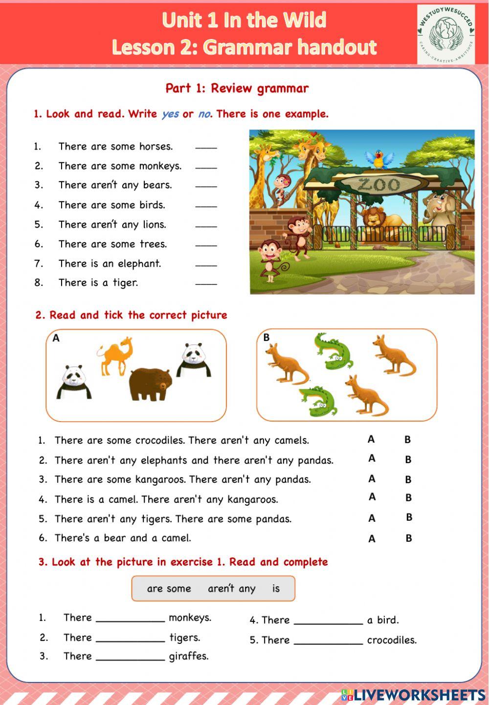 U1 Lesson 1 Grammar handout