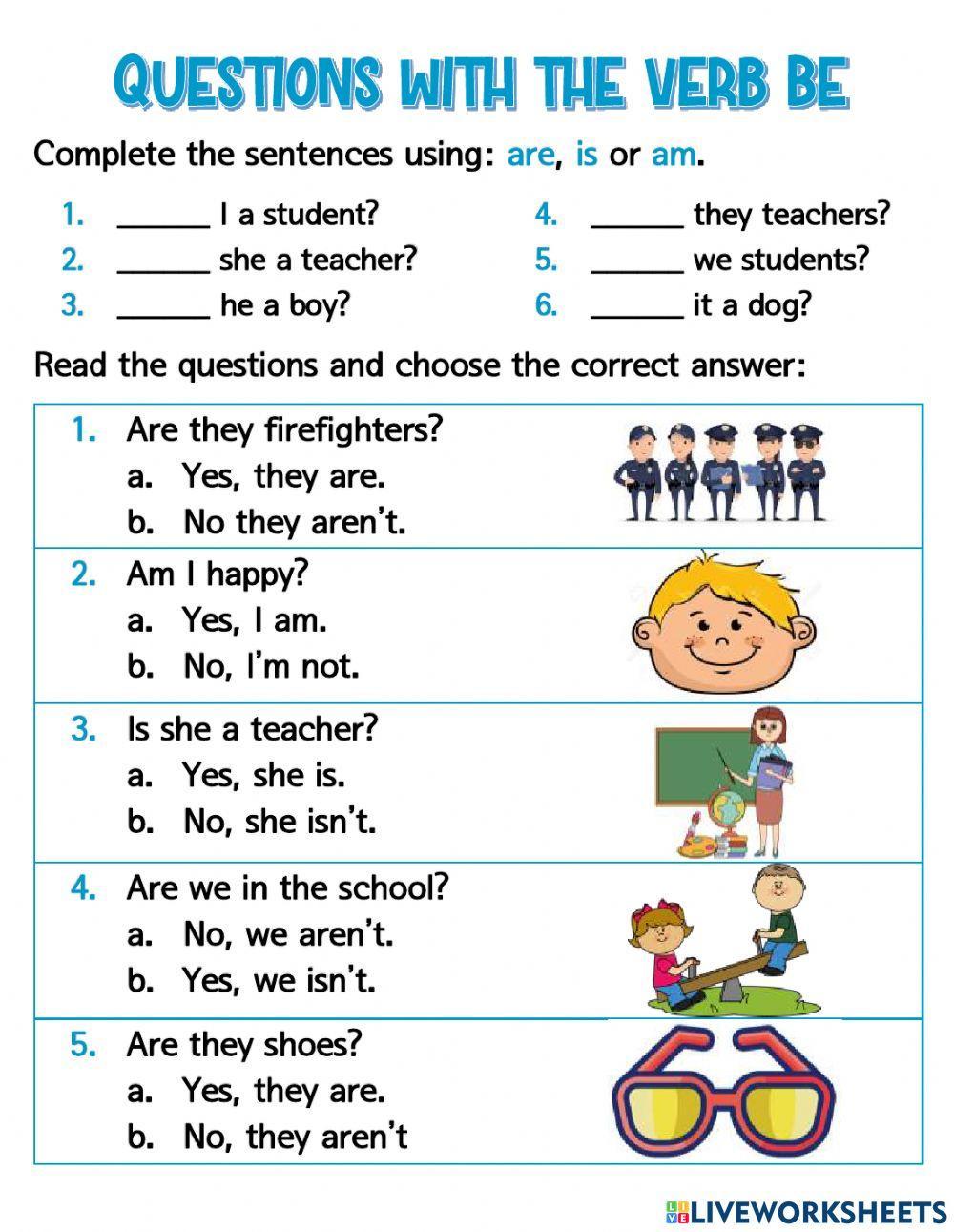 Questions with the ver Be