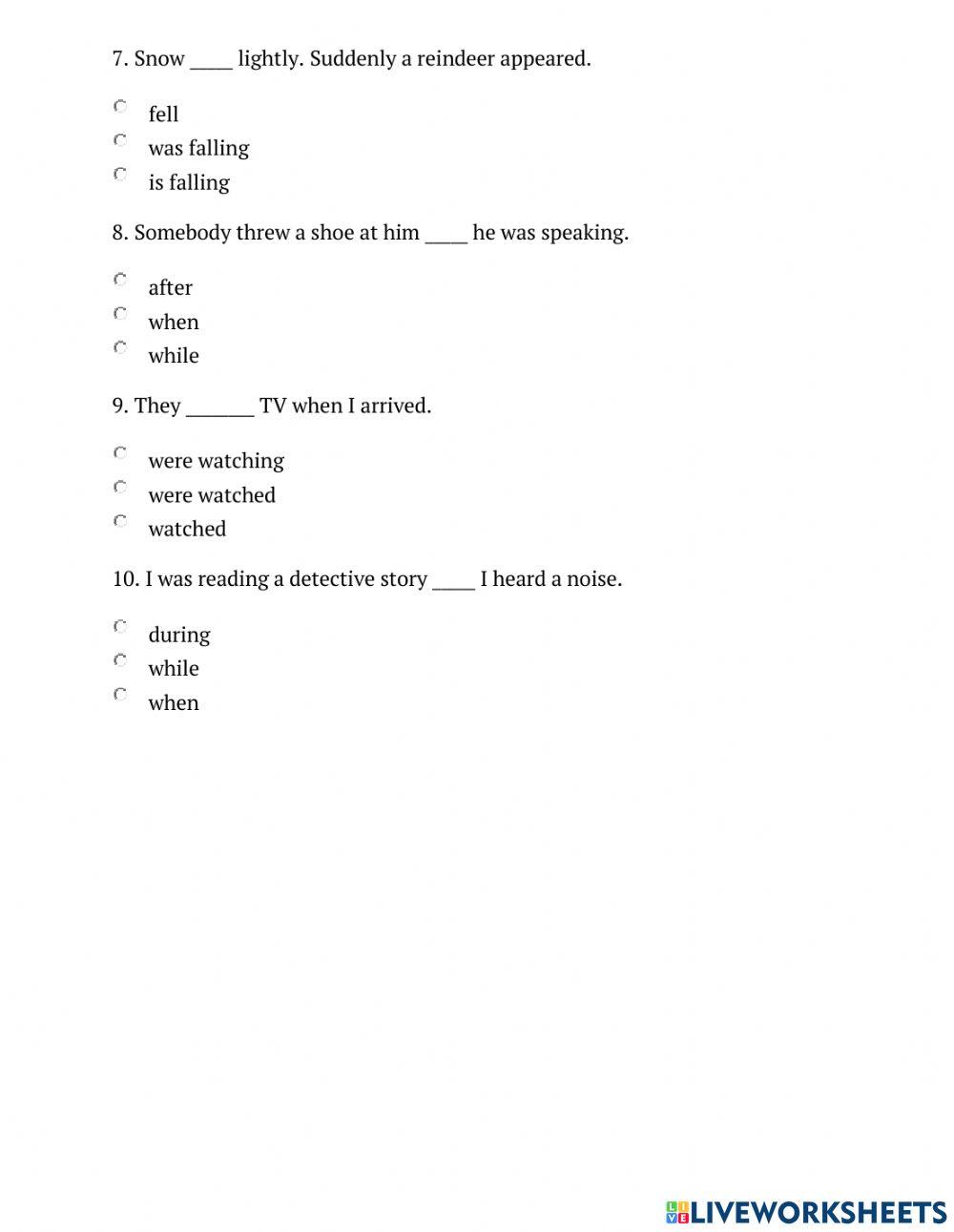 Past continuous  tense