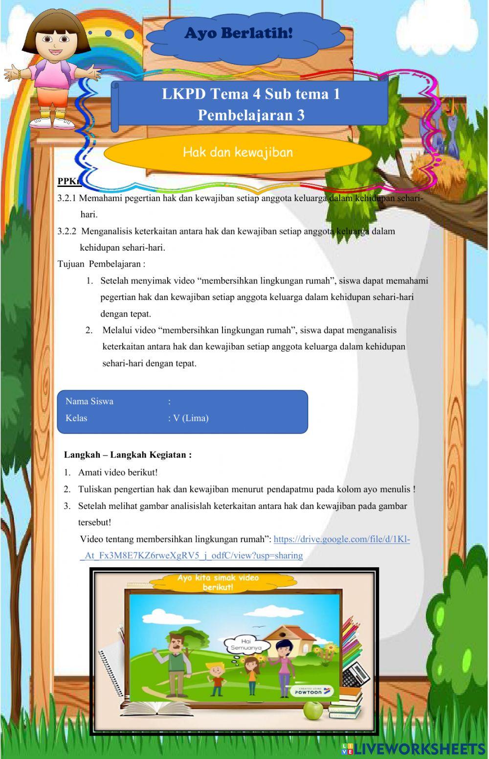 LKPD kelas 5 tema 4 sub tema 1