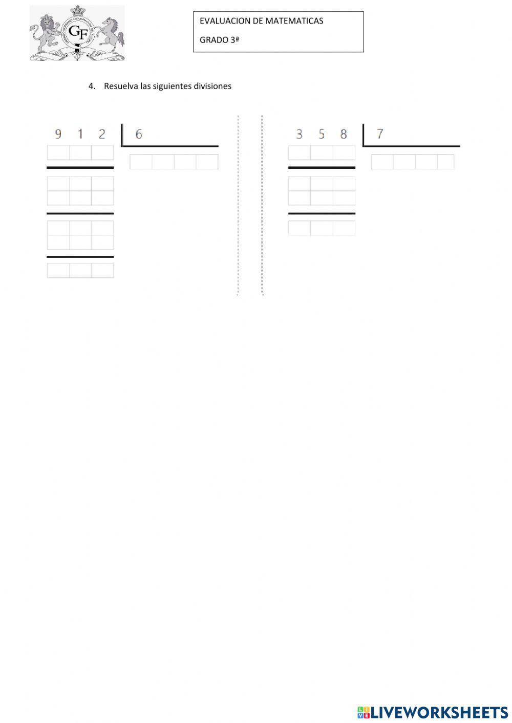 Evaluacion matematicas