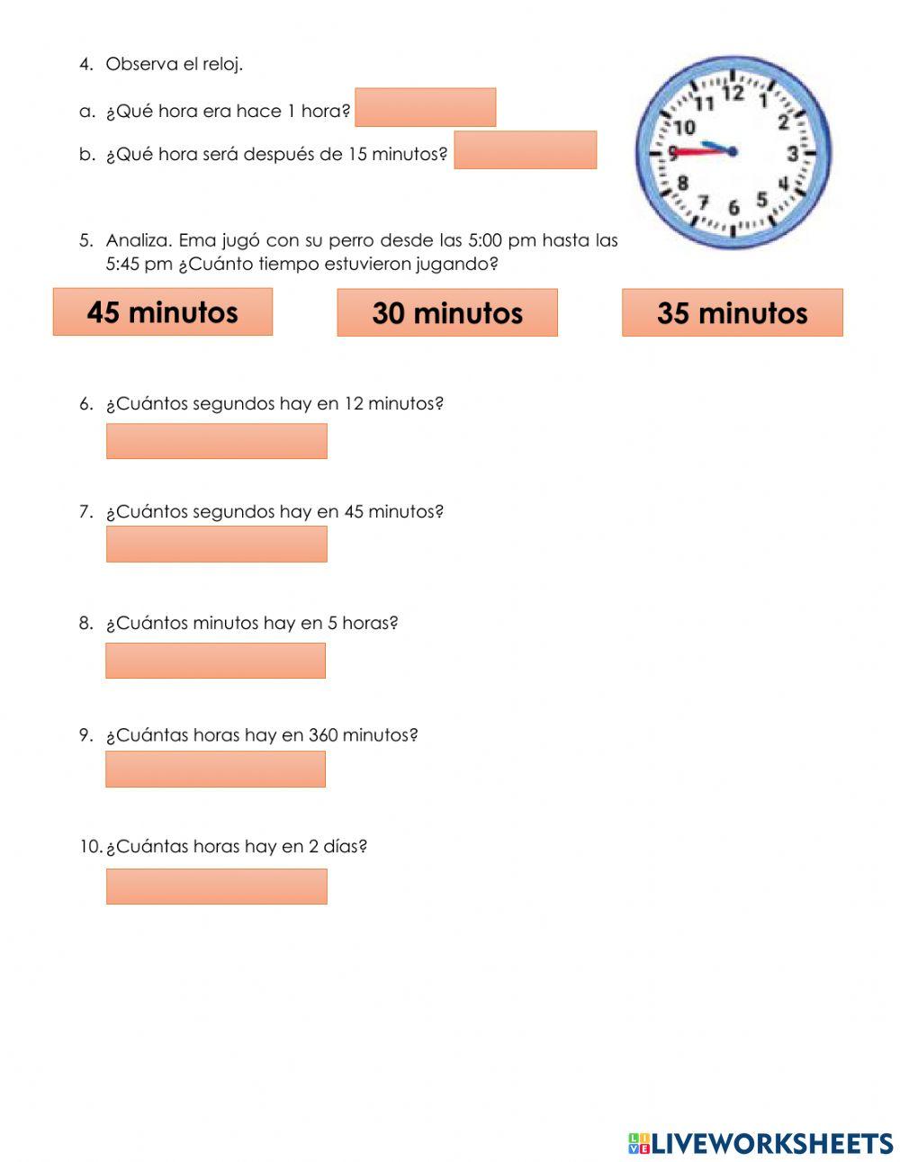 Horas, minutos y segundos