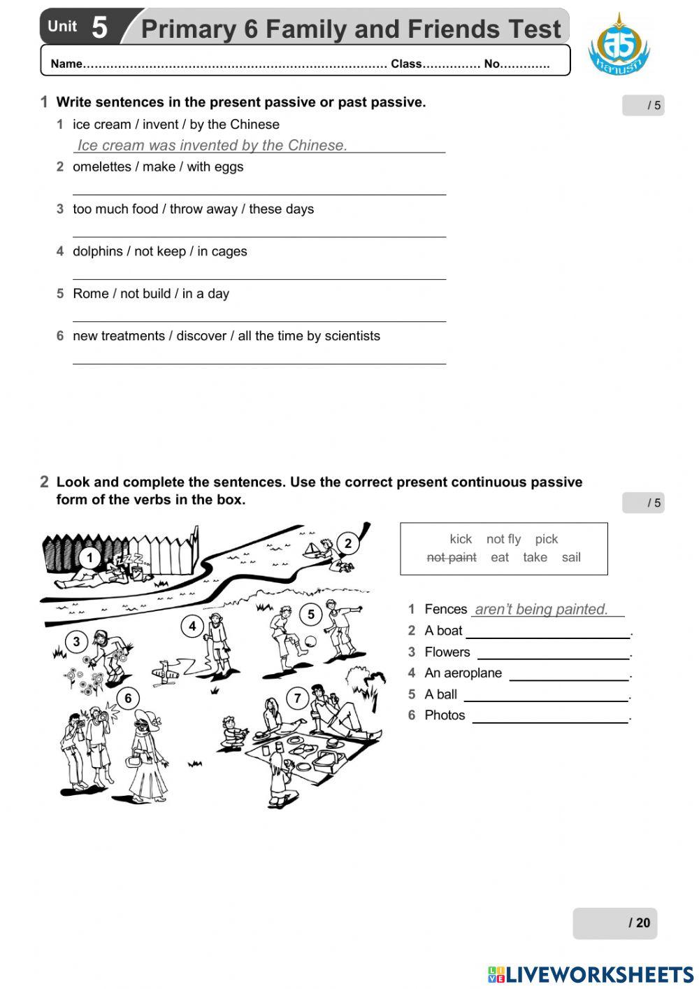 Family and Friend Unit 5 Test