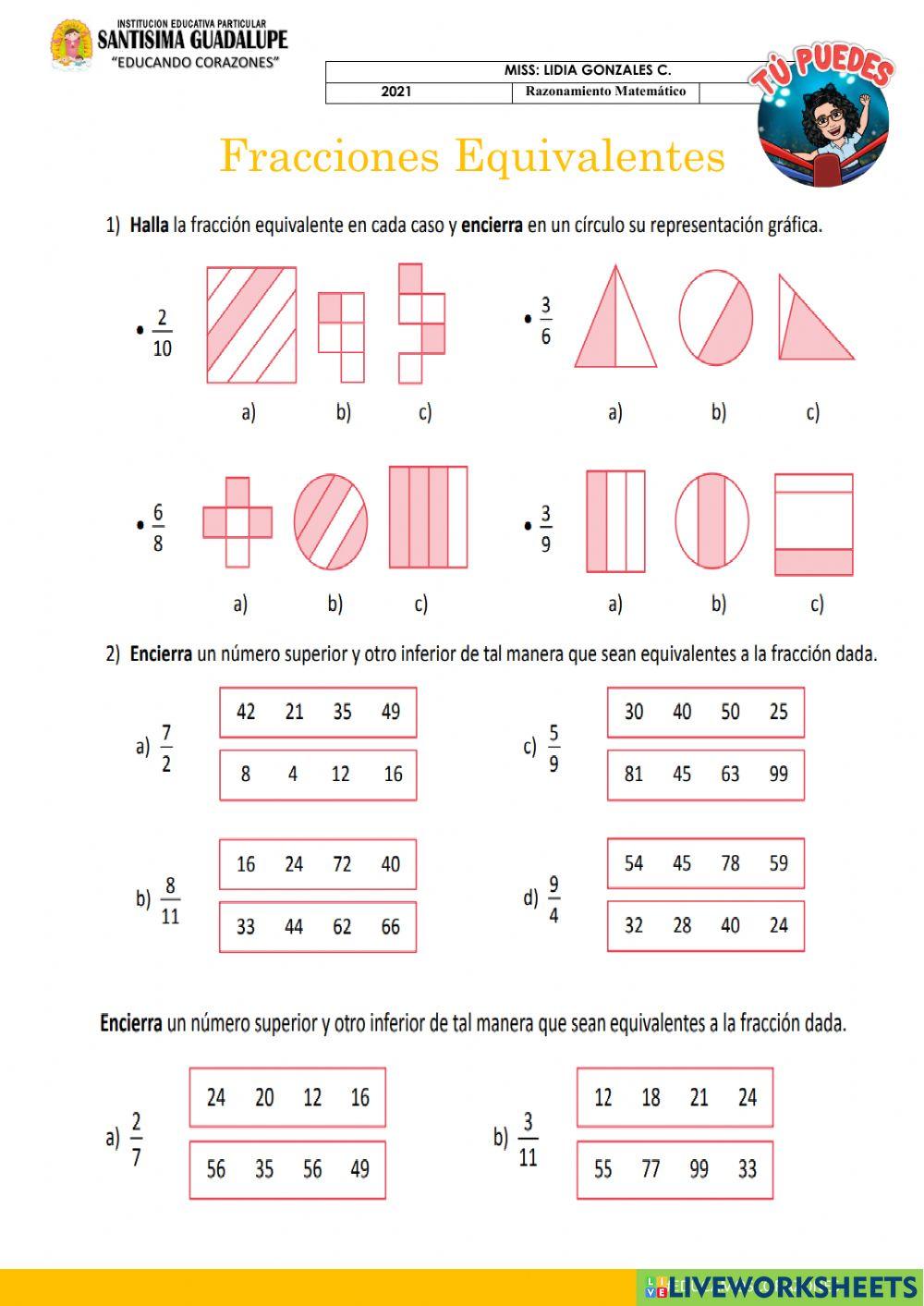 Fracciones equivalentes