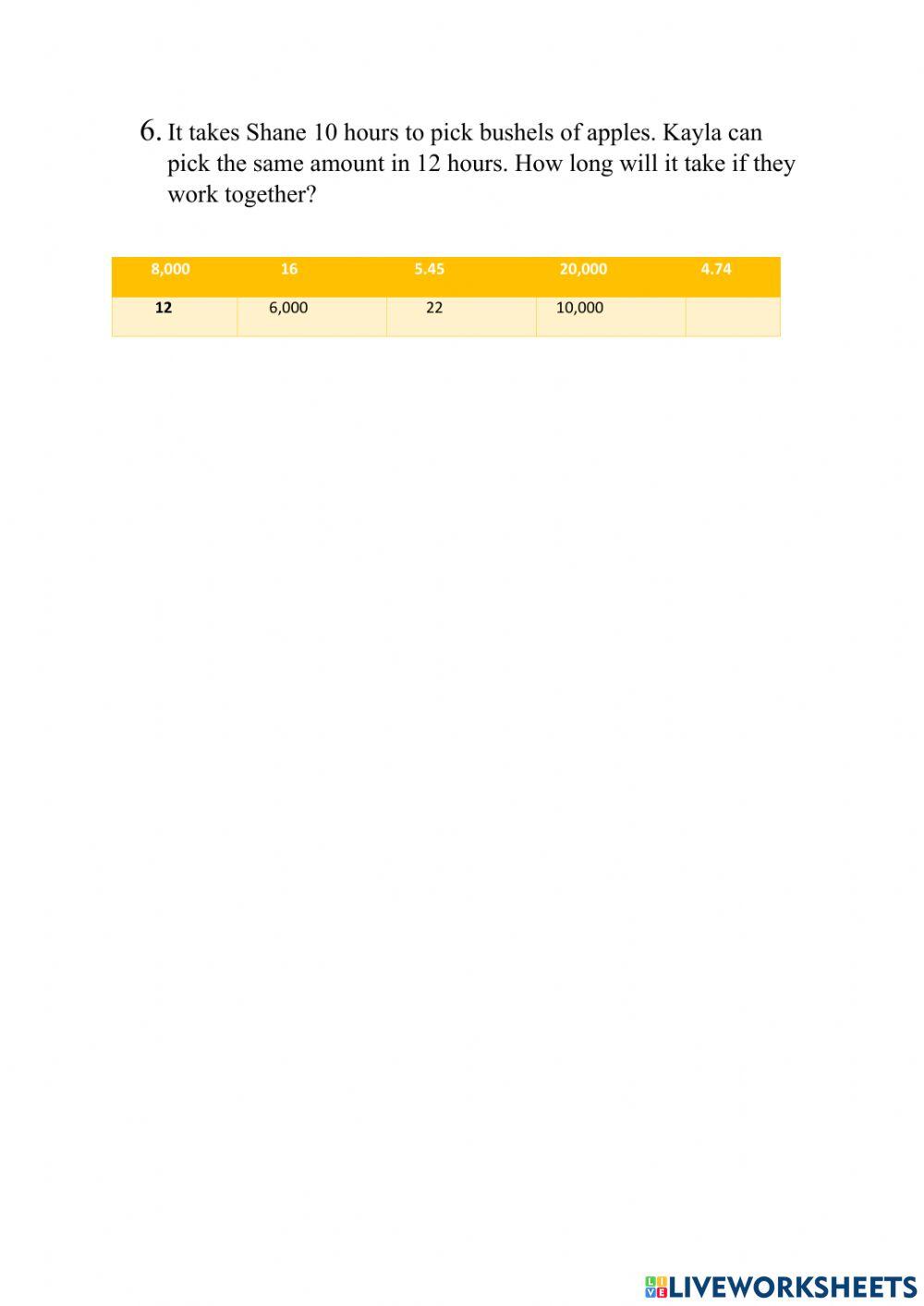 Word Problem: Speed, investment & Work Grade 7