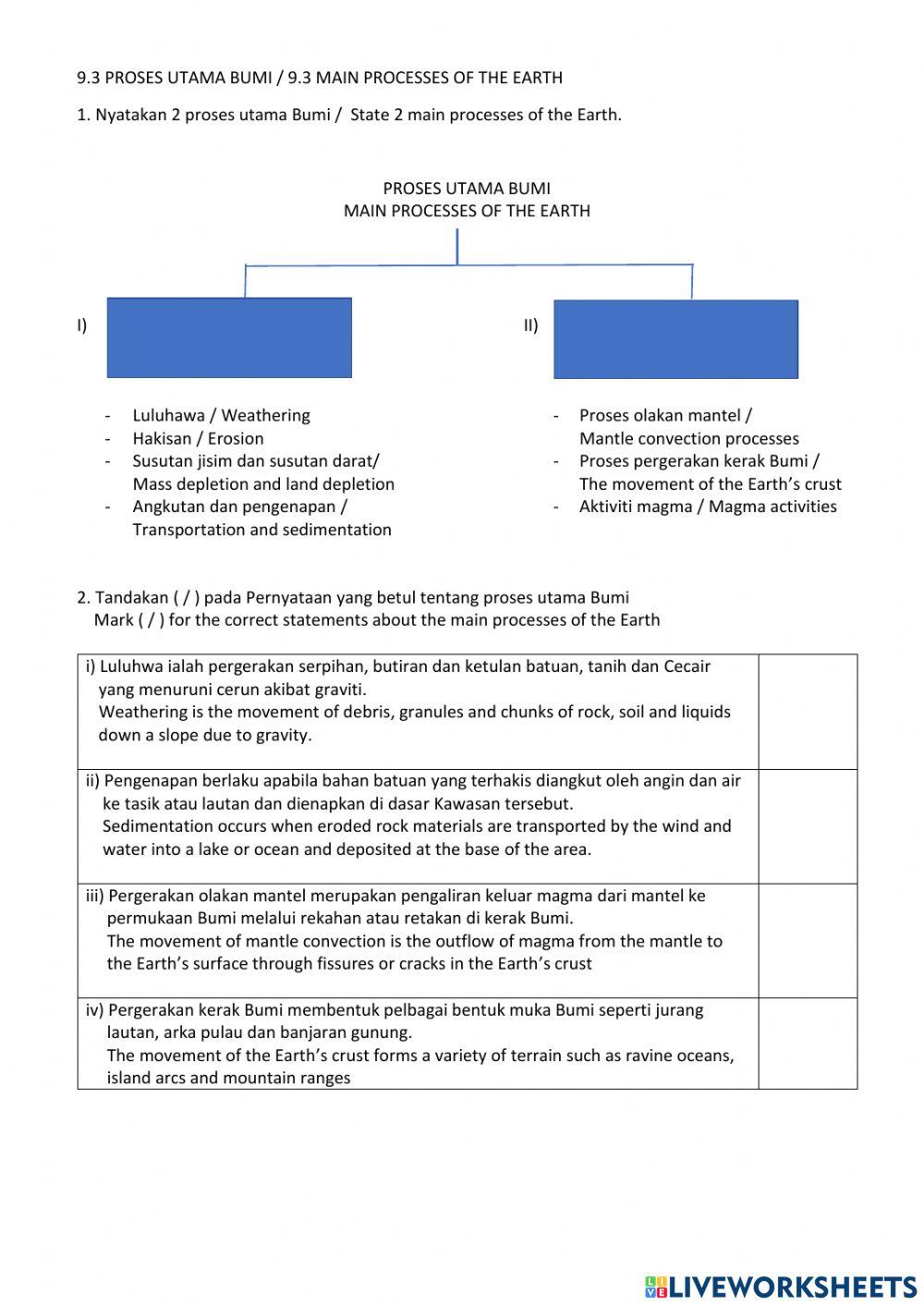 9.3 Proses utama Bumi