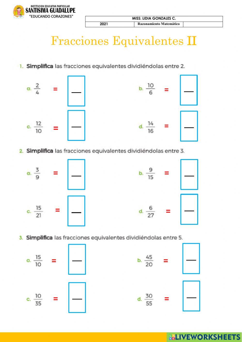 Fracciones equivalentes ii
