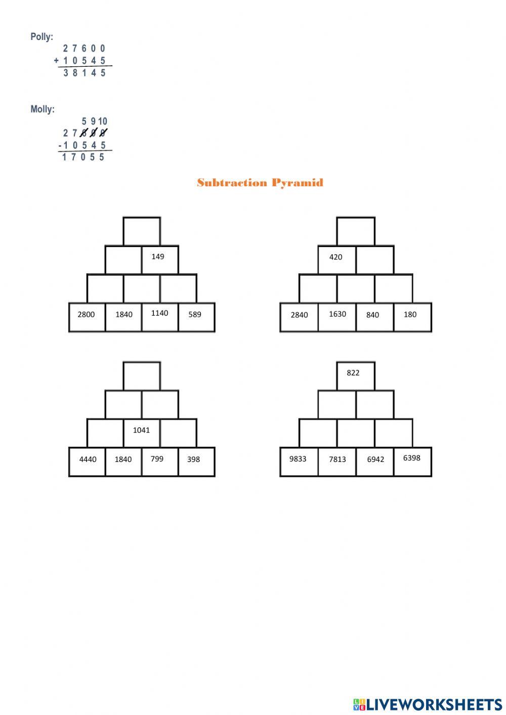 Subtraction: Interactive worksheet-4