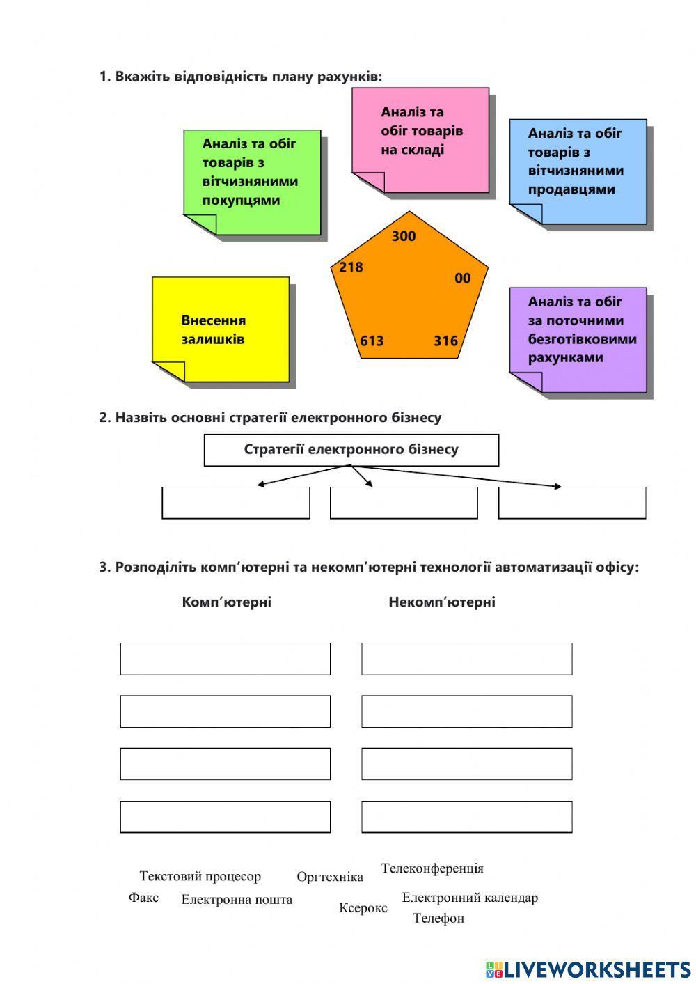 Електронний бізнес worksheet | Live Worksheets