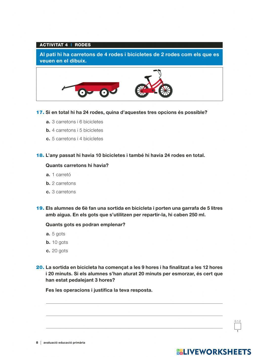 Prova inicial mates 6è CB 2014