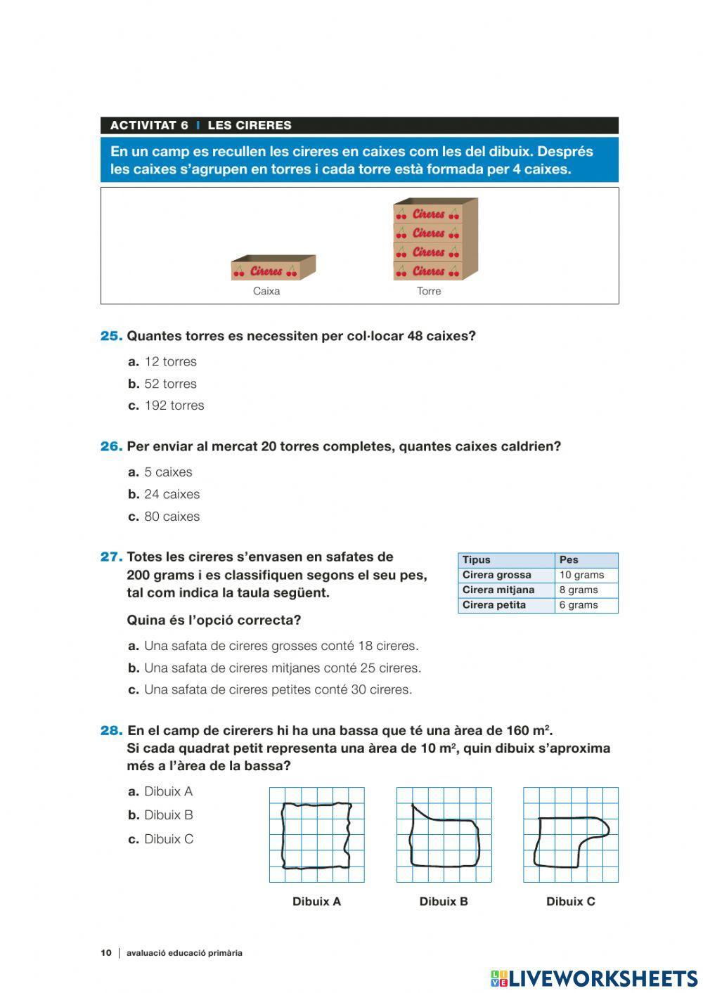 Prova inicial mates 6è CB 2014