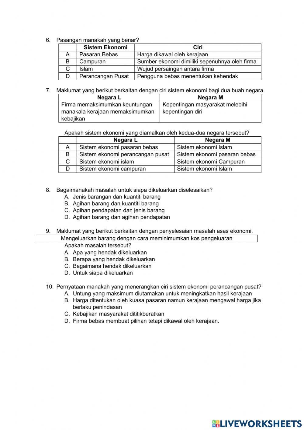 Pengenalan kepada ekonomi (G)