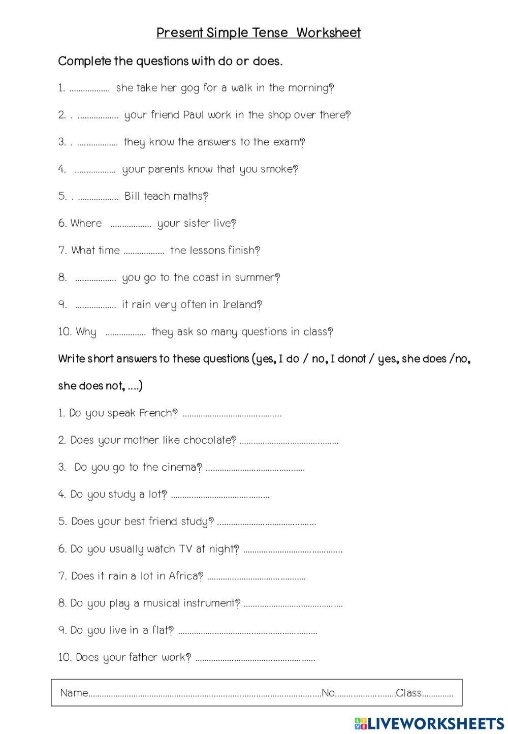 Present Simple Tense 3