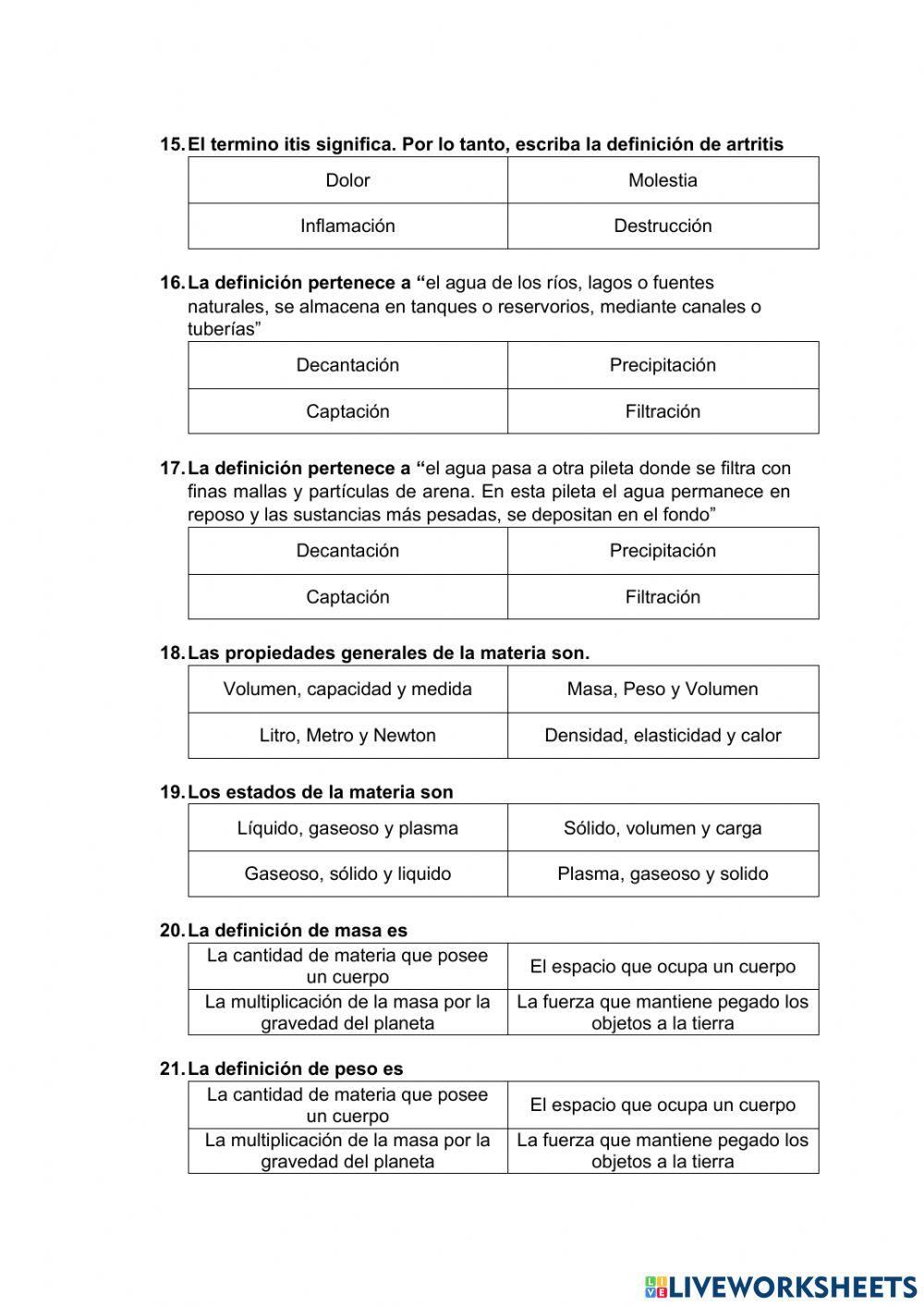 Cuestionario 1er Quimestre 4to EGB