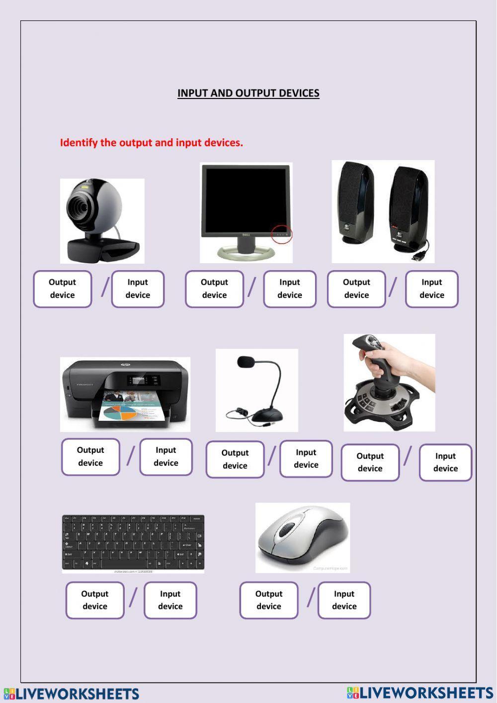 Input and output devices