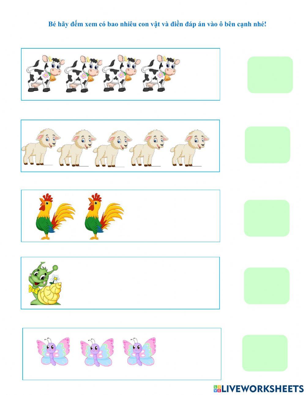 Ôn số lượng trpng phạm vi 5