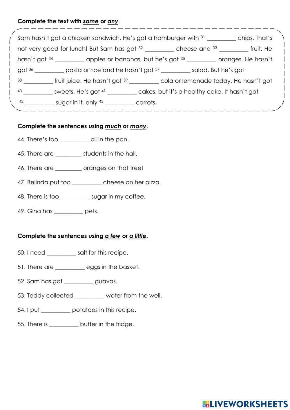 Countable and Uncountable Nouns, Quantifiers