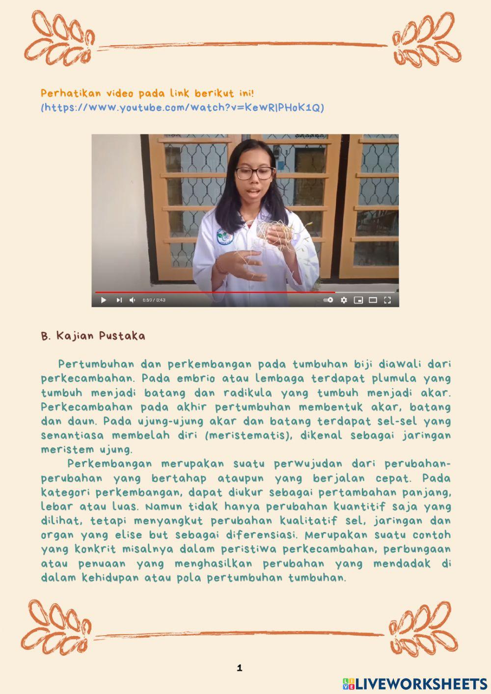 Perkecambahan dan pertumbuhan kacang hijau