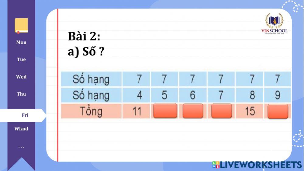 Toán tuần 4 tiết 3 bài 1