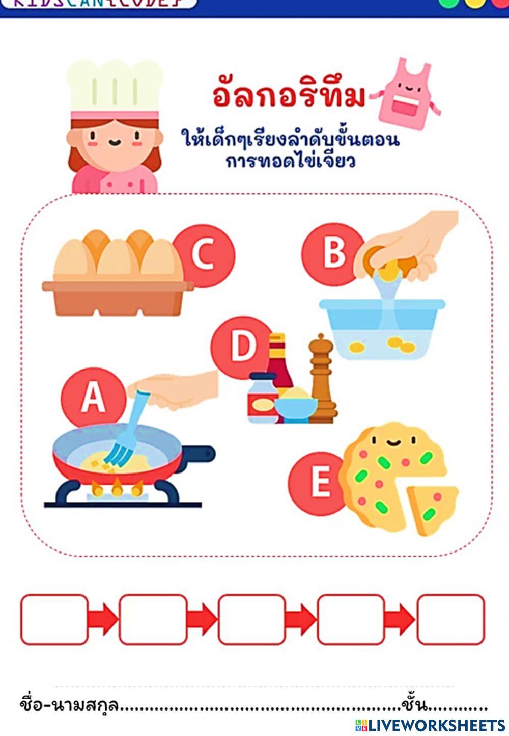 ใบงาน เรื่อง อัลกอริทึม -ครูหน่อย